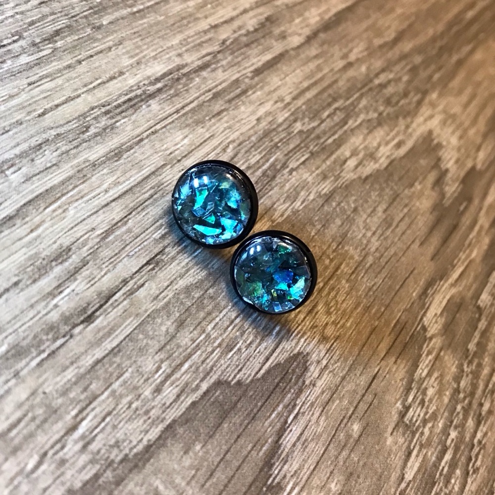 Black Opal w/Black Stud Earrings